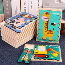 Load image into Gallery viewer, Double Sided Strip 3D Puzzles Baby Toy Wooden Montessori Materials Educational Toys For Children Large Bricks Kids Learning Toys