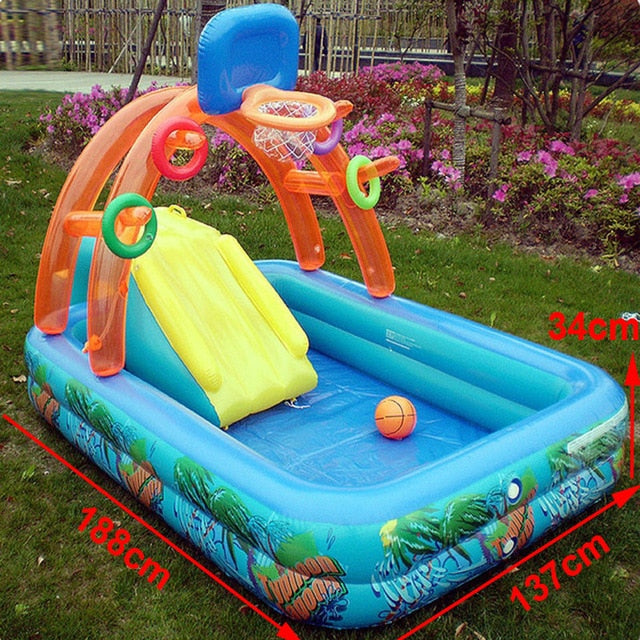 New Water Slide For Children Fun Lawn Water Slides Inflatables Pools For Kids Summer Children's Slide Set Backyard Outdoor Toys