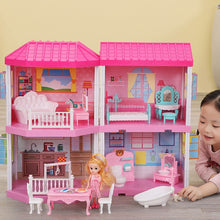 Load image into Gallery viewer, Girls Pretend Toy Handmade Doll house Castle DIY House Toy Miniature Dollhouse Birthday Gifts Educational Toys Doll Villa Girl
