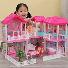 Load image into Gallery viewer, Girls Pretend Toy Handmade Doll house Castle DIY House Toy Miniature Dollhouse Birthday Gifts Educational Toys Doll Villa Girl
