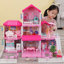 Load image into Gallery viewer, Girls Pretend Toy Handmade Doll house Castle DIY House Toy Miniature Dollhouse Birthday Gifts Educational Toys Doll Villa Girl
