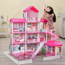 Load image into Gallery viewer, Girls Pretend Toy Handmade Doll house Castle DIY House Toy Miniature Dollhouse Birthday Gifts Educational Toys Doll Villa Girl
