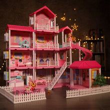 Load image into Gallery viewer, Girls Pretend Toy Handmade Doll house Castle DIY House Toy Miniature Dollhouse Birthday Gifts Educational Toys Doll Villa Girl
