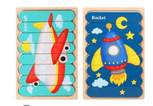 Load image into Gallery viewer, Double Sided Strip 3D Puzzles Baby Toy Wooden Montessori Materials Educational Toys For Children Large Bricks Kids Learning Toys

