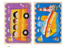 Load image into Gallery viewer, Double Sided Strip 3D Puzzles Baby Toy Wooden Montessori Materials Educational Toys For Children Large Bricks Kids Learning Toys
