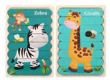 Load image into Gallery viewer, Double Sided Strip 3D Puzzles Baby Toy Wooden Montessori Materials Educational Toys For Children Large Bricks Kids Learning Toys
