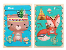 Load image into Gallery viewer, Double Sided Strip 3D Puzzles Baby Toy Wooden Montessori Materials Educational Toys For Children Large Bricks Kids Learning Toys
