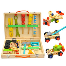 Load image into Gallery viewer, Wooden Assembling Chair Montessori Toys Baby Educational Wooden Toy Preschool Multifunctional Variety Nut Combination Chair Tool
